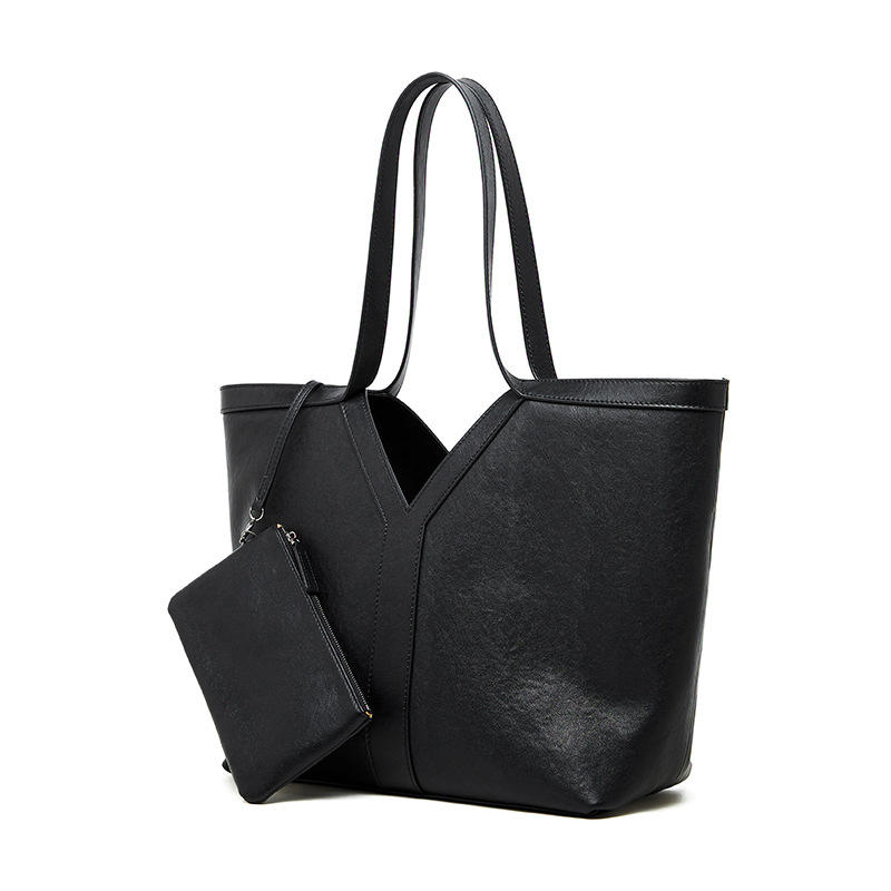 Luxury Designer Genuine Leather Women's Handbag with Anti-Theft Features - V-Stitch Design with Matching Pouch, Perfect for Spring/Winter/Summer Beach Travel