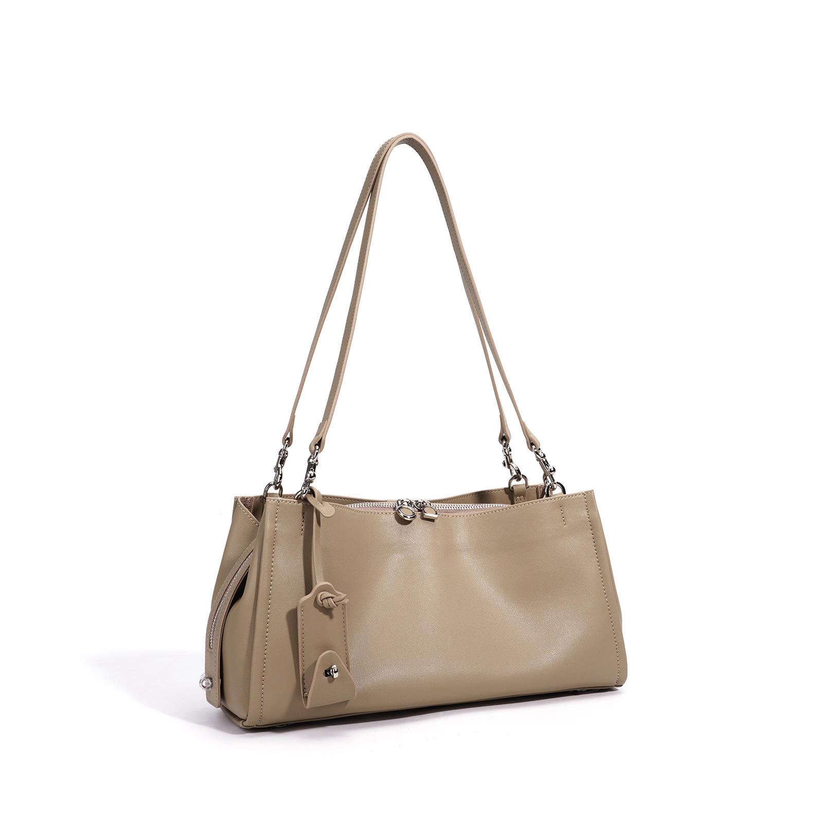 Vintage Genuine Leather Underarm Bag for Women - Chain Patchwork Design, Premium Quality Summer Daily Shoulder Bag
